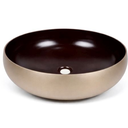 Designer Bronze Wash Basin With Rich Gold Accents